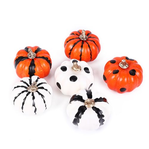 Herbstdeko Kürbis Deko, 6 Stück Halloween Deko Kürbis Set, Keramik Kürbis Herbst Deko, Halloween Deko Innen, Halloween Dekoration Kürbis für Tisch,Tablett,Schreibtisch,Kaminsims und Raumdekoration (B) Herbstdeko Kürbis Deko, 6 Stück Halloween Deko Kürbis Set, Keramik Kürbis Herbst Deko, Halloween Deko Innen, Halloween Dekoration Kürbis für Tisch,Tablett,Schreibtisch,Kaminsims und Raumdekoration (B) von GZWY