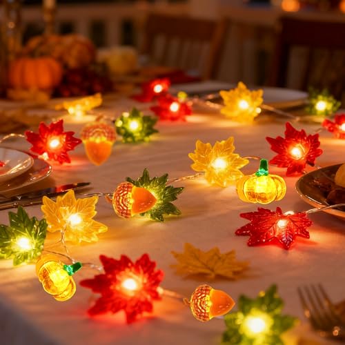 Herbstdeko Lichterkette Batterie, 2M 20 LED Lichterkette Herbst Dekoration Innen Kürbis Lichterketten Batterie,Herbst Deko Kürbis Ahornblätter Eichel Girlande für Erntedankfest Halloween Deko (A, 2 M) Herbstdeko Lichterkette Batterie, 2M 20 LED Lichterkette Herbst Dekoration Innen Kürbis Lichterketten Batterie,Herbst Deko Kürbis Ahornblätter Eichel Girlande für Erntedankfest Halloween Deko (A, 2 M) von GZWY
