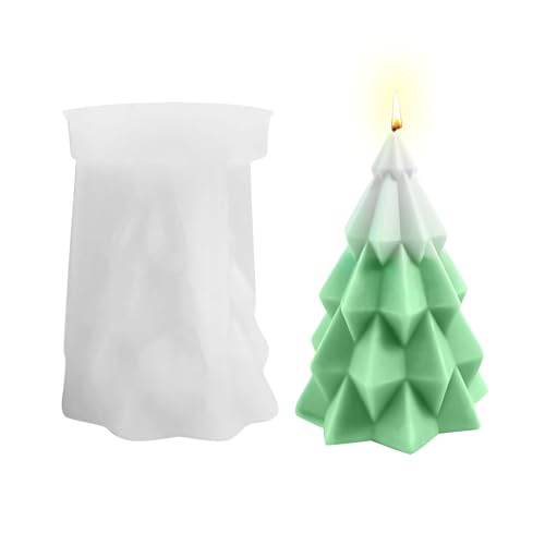 Kerzenform Silikon, 3D Kegel Weihnachtsbaum Kerzenformen zum Gießen Weihnachtsbaum Silikon Kerzenformen Silikonformen Gießformen Weihnachten für DIY Duftkerze, Weihnachten Handwerk Ornamente (S) von GZWY