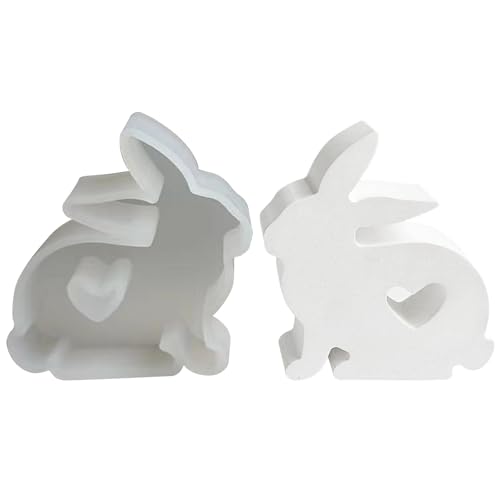 Ostern Kaninchen Kerzenform Silikon Osterhasen Silikonformen Gießformen 3D Gießform Tier Epoxidharz Kerzenformen zum Gießen für DIY Seife, Kerzen, Ostergeschenke (A) von GZWY