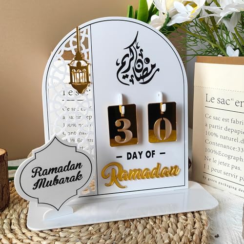 Ramadan Kalender, Eid Mubarak Dekoration DIY Ramadan Dekoration Aus Holz, Ramadan Kalender Kinder, Countdown-kalender Ornament Gebet Ramadan Mubarak Deko Wohnzimmer Ramadan Geschenke für Kinder von GZWY