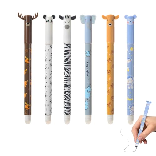 Set mit 6 radierbaren Gelstiften mit thermoempfindlicher Radiertinte, Radierbarer Kugelschreiber, Löschbarer Gelschreiber, Radierbare Stifte 0,5 mm Spitze für Kinder Studenten Schulmaterial (Schwarz) Set mit 6 radierbaren Gelstiften mit thermoempfindlicher Radiertinte, Radierbarer Kugelschreiber, Löschbarer Gelschreiber, Radierbare Stifte 0,5 mm Spitze für Kinder Studenten Schulmaterial (Schwarz) von GZWY