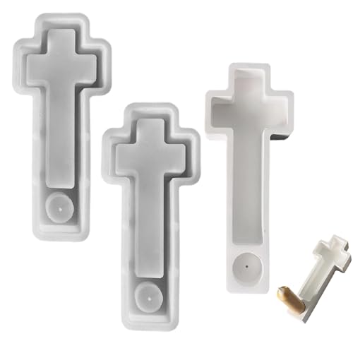 Silikonform Kerzenhalter Kreuz,Silikonformen Gießformen Kerzenhalter, Gießformen Silikon Kreuz Kerzenhalter Kerzenformen zum Gießen Gießform Kerzenhalter Silikonform Kreuz für DIY Kerzenhalter (2) von GZWY