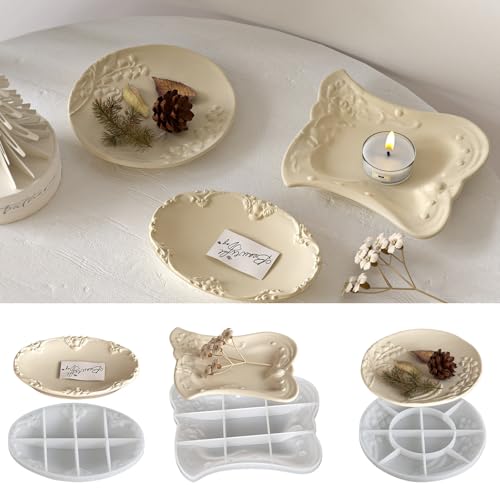 Silikonform Tablett, 3 Stück Silikonformen Gießformen Kerzenhalter Gipsformen zum Gießen, Gießformen Silikon Rund Tablett Kerzenformen zum Gießen Giessformen Silikon für DIY Aufbewahrungsbox (C) Silikonform Tablett, 3 Stück Silikonformen Gießformen Kerzenhalter Gipsformen zum Gießen, Gießformen Silikon Rund Tablett Kerzenformen zum Gießen Giessformen Silikon für DIY Aufbewahrungsbox (C) von GZWY