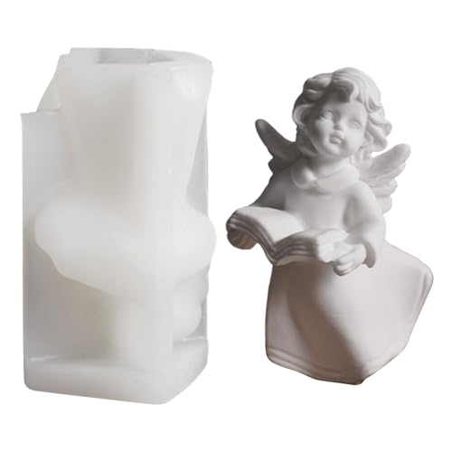 Silikonform Weihnachten Engel, 3D Engel Silikonformen Gießformen Weihnachten Kerzenformen zum Gießen, Gießformen Silikon Engel, Gießform Weihnachten Engel Giessformen Silikon für DIY Kerzen (B) von GZWY