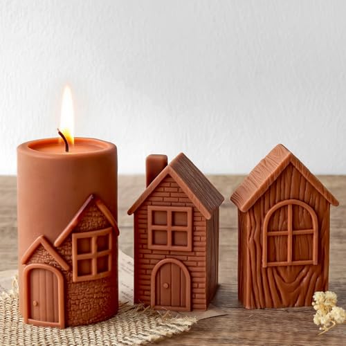 Silikonform Weihnachten Haus, 3D Silikonformen Gießformen Weihnachten Häuser Gips zum Gießen Gießformen Silikon Weihnachten Silikonform Häuser für Gips und Epoxidharz (A) von GZWY