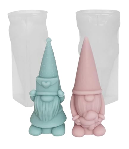 Silikonform Weihnachten Wichtel, 3D Silikonformen Gießformen Weihnachten Kerzenformen zum Gießen, Gießformen Silikon Gießform Wichtel Gips Zum Gießen Giessformen Silikon für Weihnachtsdeko (N) von GZWY