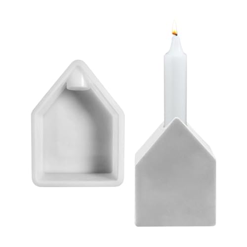 Silikonformen Gießformen Häuser Kerzenhalter,Silikonform Weihnachten Haus Gips zum Gießen,Silikonform Kerzenhalter Gießformen Silikon Weihnachten Haus Gießform Kerzenhalter für Sojawachs Kerzen (1PCS) von GZWY