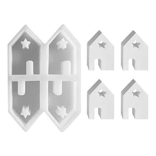 Silikonformen Gießformen Häuser Silikonformen Kerze Silikonformen DIY Haus Gipsformen zum Gießen, Silikonform Haus, Gießform Haus für Sojawachs Kerzen, Seife, Gips, Handwerk (04) von GZWY