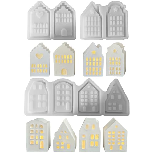 Silikonformen Gießformen Ostern, 4 Stück Silikonform Haus Gips Zum Gießen Silikonform Ostern, Gießformen Silikon Ostern, Silikon Gießform Haus Giessform Silikon Silikonform Häuser für DIY Kerzen (A+B) Silikonformen Gießformen Ostern, 4 Stück Silikonform Haus Gips Zum Gießen Silikonform Ostern, Gießformen Silikon Ostern, Silikon Gießform Haus Giessform Silikon Silikonform Häuser für DIY Kerzen (A+B) von GZWY