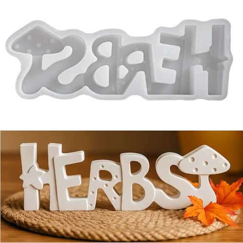 Silikonformen Gießformen Pilz Igel, Silikonform Herbst Igel Gips zum Gießen, Gießformen Silikon HERBST Buchstaben Gießform Pilz Igel Giessformen Silikon für DIY Herbstdeko Kerzen (C) von GZWY