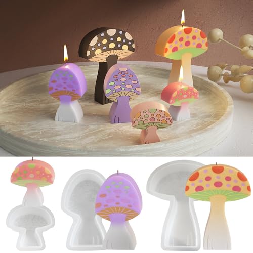 Silikonformen Gießformen Pilz Igel, Silikonform Herbst Igel Gips zum Gießen, Gießformen Silikon HERBST Buchstaben Gießform Pilz Igel Giessformen Silikon für DIY Herbstdeko Kerzen (D) von GZWY
