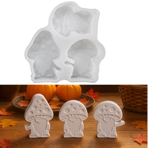 Silikonformen Gießformen Pilz Igel, Silikonform Herbst Igel Gips zum Gießen, Gießformen Silikon HERBST Buchstaben Gießform Pilz Igel Giessformen Silikon für DIY Herbstdeko Kerzen (E) von GZWY