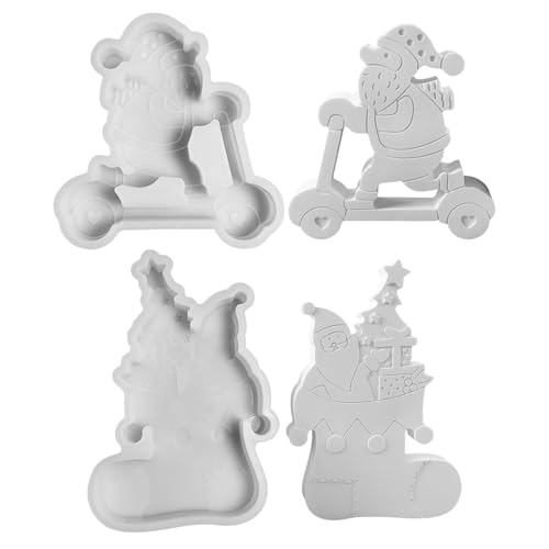 Silikonformen Gießformen Weihnachten,3D Silikonform Schneemann Weihnachten,DIY Gießform Weihnachten Silikonform Kerzenhalter,Gießformen Silikon Weihnachten zur Weihnachtsdekoration (F) von GZWY