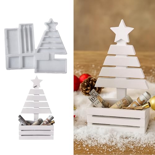 Silikonformen Gießformen Weihnachtsbaum Aufbewahrungskorb, Gießformen Silikon Weihnachten Gipsformen zum Gießen Weihnachtsbaum Aufbewahrungskorb Silikonform Weihnachten Giessformen Silikon (A) von GZWY