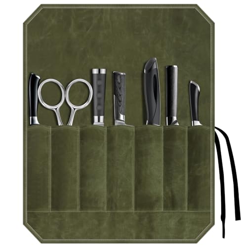 Messertasche,Tragbare Messer Roll Bag,7 Slots für Messer und Löffel,Multifunktions-Werkzeugrolltasche,Wasserfeste Langlebige, für Köche,Camping Wandern Messertasche,Tragbare Messer Roll Bag,7 Slots für Messer und Löffel,Multifunktions-Werkzeugrolltasche,Wasserfeste Langlebige, für Köche,Camping Wandern von GZXUEHU