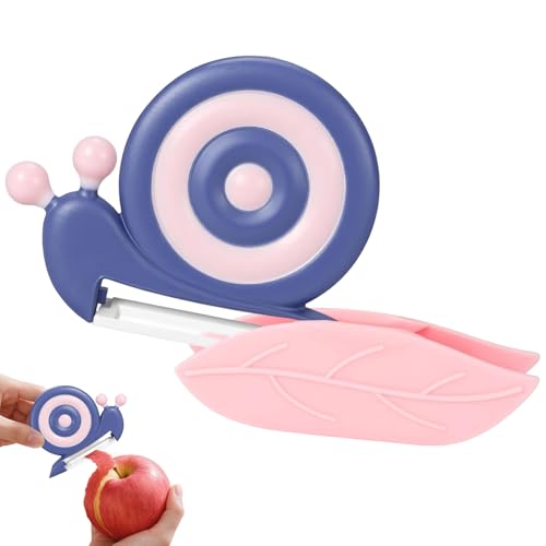 Sparschäler Kinder,keramik sparschäler,Kartoffelschäler Tragbarer Obstschäler,mit Leicht zu Greifenden Griffen,Rostschutz,Schneckenförmiges (Lila) von GZXUEHU