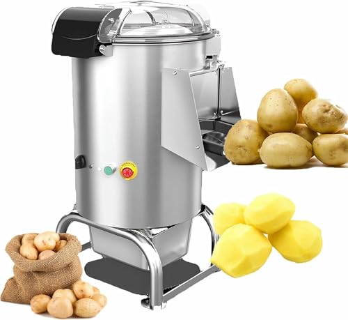 5 kg Elektrischer Kartoffelschäler (70-100 kg/h): schnell geschält in 3 Minuten, automatisches Schälwerkzeug, Zugang zu Wasserpfeifen und transparente Abdeckung von GZYHDC
