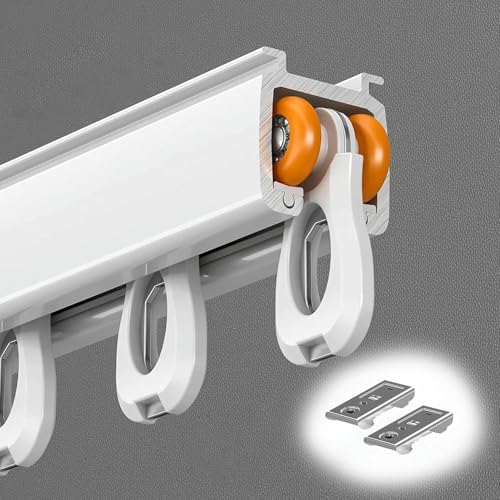 Deckenmontage-Vorhangschiene mit Zubehör, Vorhangschiene aus Aluminiumlegierung, Gleitschiene zum Aufhängen von Vorhängen, Deckenschienen-Set für Schlafzimmer, 1,2 m Deckenmontage-Vorhangschiene mit Zubehör, Vorhangschiene aus Aluminiumlegierung, Gleitschiene zum Aufhängen von Vorhängen, Deckenschienen-Set für Schlafzimmer, 1,2 m von GZYHDC
