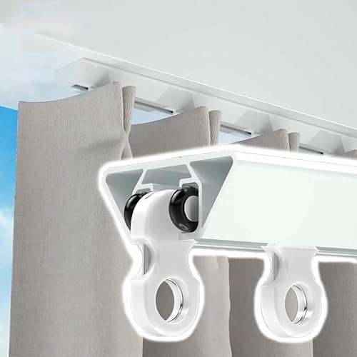Deckenvorhangschiene für Schlafzimmer, V-förmig, mit Metallendkappe, für Fenster, Dusche, Wand, Privatsphäre (6,5 m) von GZYHDC