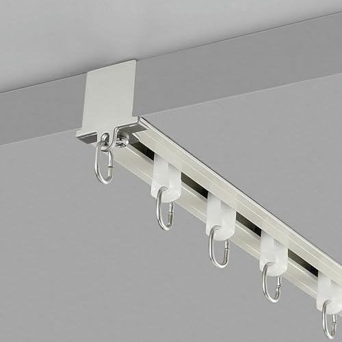 Duschvorhangschiene, Metall, Aluminium, gebogen, für Wohnzimmer, versenkt, flexibel, Deckenvorhang, Raumteiler, für schwere Vorhänge, französische Türen, Ösenvorhänge, Kinderzimmer (14 m) von GZYHDC