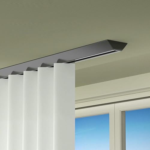 Duschvorhangschienensystem, 10, 12, 14, 16, 20, 24, 26, 30 Fuß lang, für Wohnzimmer, 1,1 mm ultradünn, mit leisen Riemenscheiben (Weiß, 3,35 m) von GZYHDC