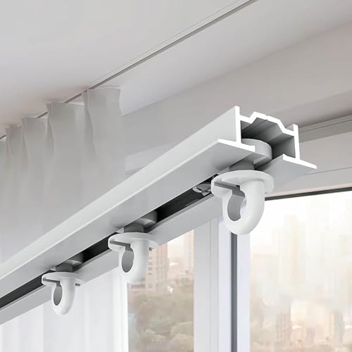 Integriertes verstecktes Vorhangschienenset, blickdichtes Metalldeckenschienensystem, versenkte Gardinenstangenhalterung für Wohnzimmer/Küche, 1,3 m Integriertes verstecktes Vorhangschienenset, blickdichtes Metalldeckenschienensystem, versenkte Gardinenstangenhalterung für Wohnzimmer/Küche, 1,3 m von GZYHDC