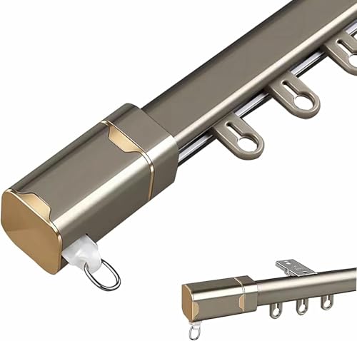 Nahtlose Aluminium-Vorhangschiene für Wohnzimmer, Dusche oder Heimkino, Raumteiler, 1,5 m, 2,4 m, 3,0 m, 3,7 m, 5,5 m, 6 m, 9 m, individuell (Deckenhalterung, 3,2 m) von GZYHDC
