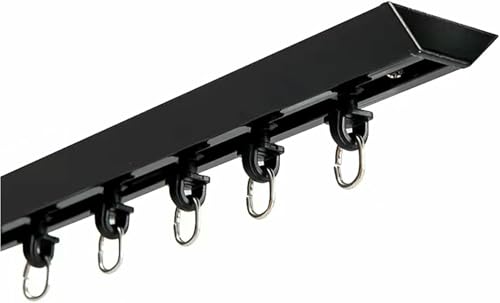 Stabiles Deckenschienensystem mit Komplettset, Duschvorhang aus Aluminium, Deckenvorhangstange, Balkontür, Erkerfenster, Patio, Schrank (Weiß, 214 cm) von GZYHDC