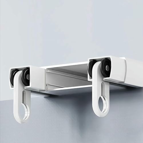 Vorhangschiene, Doppel-Decken-Vorhangschienensystem für Erkerfenster, Aluminium-Gardinenstange für Gardinen, Vorhangschienenhalter mit Hardware und Zubehör (6,4 m) von GZYHDC