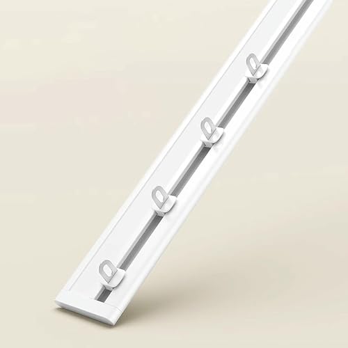 Vorhangschiene, schlankes Vorhangschienensystem für Decke, Erkerfenster/Wohnzimmer, einläufige Gardinenstangen, Gleitschienengleiter für Raumteiler (1,8 m) von GZYHDC