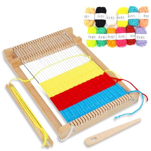 GZYYANG Webrahmen Holz Webstuhl Set Hochwertiger Weben Schulwebrahmen Webstuhl Handarbeits Holzwebrahmen für Anfänger, Profis, Erwachsene, Kinder(29 x 19 cm) von GZYYANG