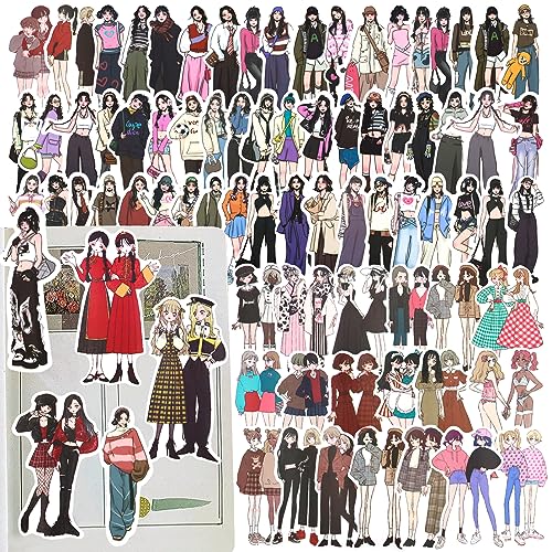 GZjiyu 230 Stücke Fashion Girls Sticker, Figur Washi Sticker Vintage Scrapbook Stickers für DIY Handwerk, Albumdekoration, Umschlag, Etikettentagebuch von GZjiyu