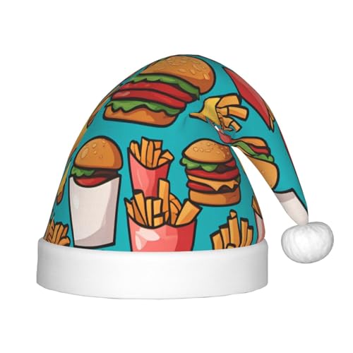 GaJher Cartoon Burger Pommes Weihnachtsmütze - Xmas New Year Headwear, Fun Headpieces for Holiday Parties for Halloween, Festival von GaJher