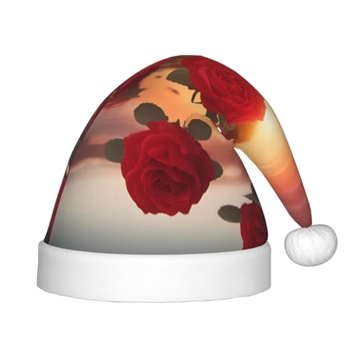 GaJher Rote Rosen bei Sonnenuntergang Weihnachtsmütze, Weihnachts-Kopfbedeckung, lustige Kopfbedeckung für Feiertage, Partys, Halloween, Festival GaJher Rote Rosen bei Sonnenuntergang Weihnachtsmütze, Weihnachts-Kopfbedeckung, lustige Kopfbedeckung für Feiertage, Partys, Halloween, Festival von GaJher