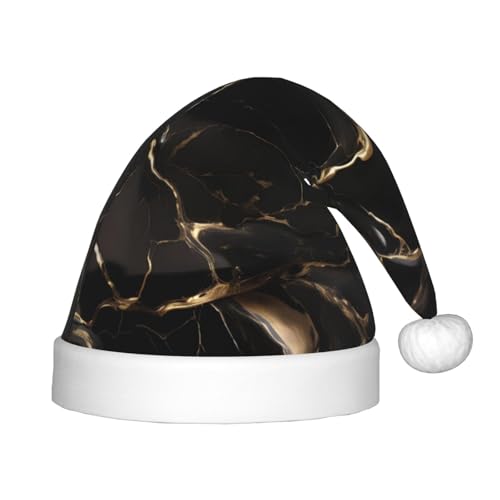 GaJher Schwarz-goldene Marmor-Weihnachtsmütze – Weihnachts-Kopfbedeckung, lustige Kopfbedeckungen für Feiertagsfeiern für Halloween, Festival GaJher Schwarz-goldene Marmor-Weihnachtsmütze – Weihnachts-Kopfbedeckung, lustige Kopfbedeckungen für Feiertagsfeiern für Halloween, Festival von GaJher