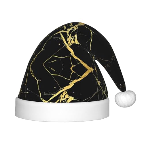 GaJher Schwarz-goldene Marmor-Weihnachtsmütze – Weihnachts-Kopfbedeckung, lustige Kopfbedeckungen für Feiertagsfeiern für Halloween, Festival GaJher Schwarz-goldene Marmor-Weihnachtsmütze – Weihnachts-Kopfbedeckung, lustige Kopfbedeckungen für Feiertagsfeiern für Halloween, Festival von GaJher