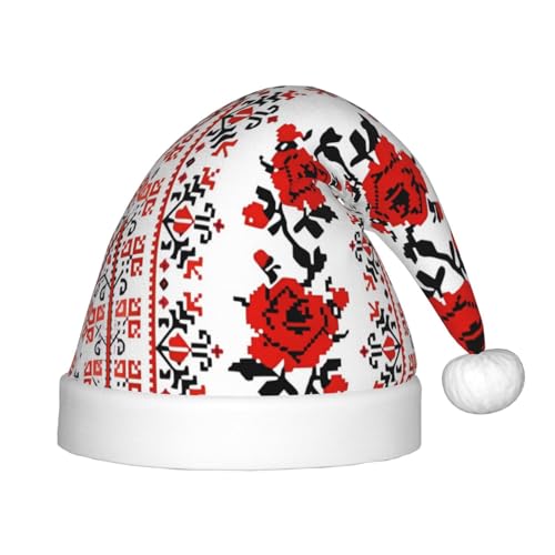 GaJher Ukrainische Stickerei Stil Rose Weihnachtsmütze - Xmas Neujahr Kopfbedeckung Lustige Kopfschmuck für Urlaub Partys für Halloween Festival GaJher Ukrainische Stickerei Stil Rose Weihnachtsmütze - Xmas Neujahr Kopfbedeckung Lustige Kopfschmuck für Urlaub Partys für Halloween Festival von GaJher