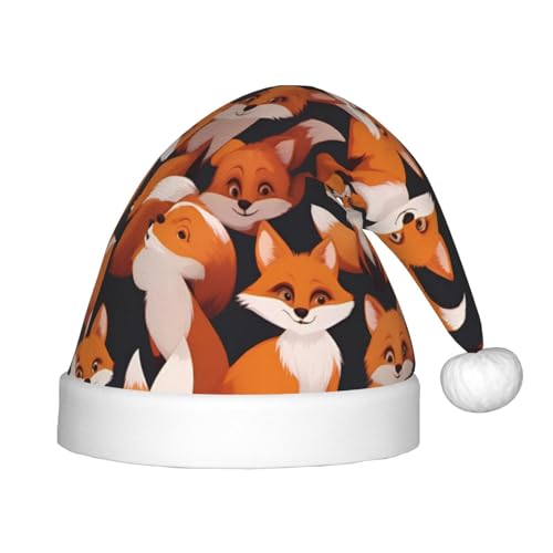GaJher Viele Cartoon-Füchse Weihnachtsmütze - Xmas New Year Kopfbedeckung, lustige Kopfschmuck für Feiertage, Partys für Halloween, Festival von GaJher