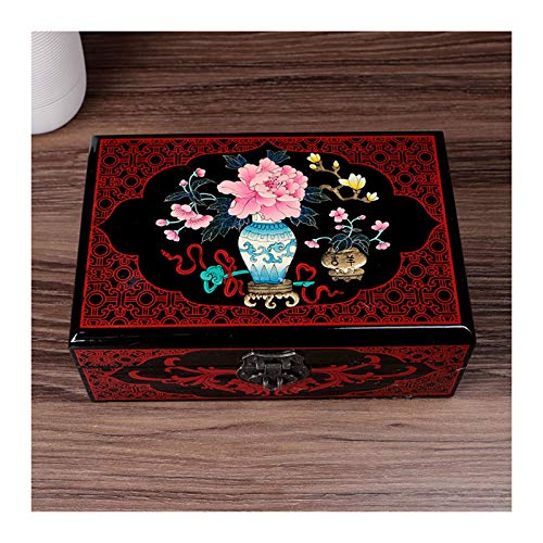 GaRcan Schmuck-Organizer-Etui, Retro-Vintage-Schmuck-Aufbewahrungsbox aus Holz mit Spiegel, chinesische traditionelle handbemalte Schmuckschatulle, Schatzkiste, Schmuck-Organiz GaRcan Schmuck-Organizer-Etui, Retro-Vintage-Schmuck-Aufbewahrungsbox aus Holz mit Spiegel, chinesische traditionelle handbemalte Schmuckschatulle, Schatzkiste, Schmuck-Organiz von GaRcan