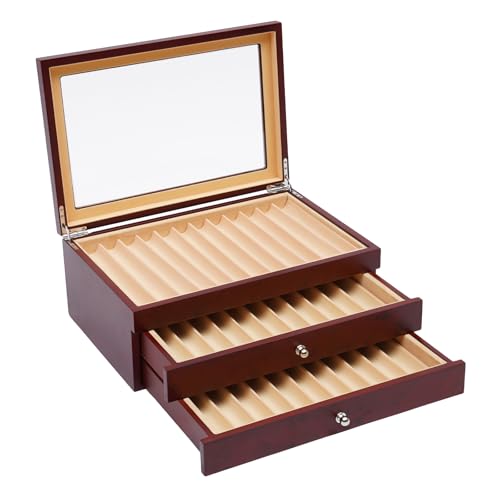 Gaabungky Stift Display Case 34 Slots Große Kapazität Füllfederhalterbox Sichtbarer Deckel Füllfederhalter Display Box Holzstift Aufbewahrungsbox für Lagerung Vieler Verschiedener Arten Stiften (Rot) Gaabungky Stift Display Case 34 Slots Große Kapazität Füllfederhalterbox Sichtbarer Deckel Füllfederhalter Display Box Holzstift Aufbewahrungsbox für Lagerung Vieler Verschiedener Arten Stiften (Rot) von Gaabungky