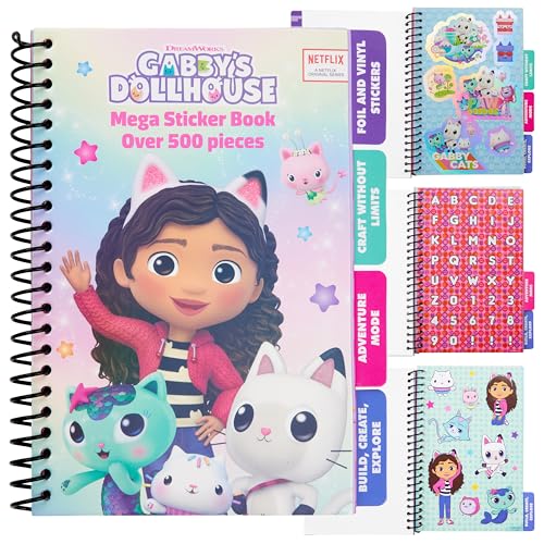 Gabby's Dollhouse Stickerbuch Mädchen, Teenager Sticker Album mit 28 Stickerbögen, 500+ Sticker, Sticker Buch Scrapbook, Geschenk Idee von Gabby's Dollhouse