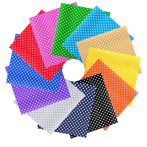 12 Stück mehrfarbige Baumwollstoffquadrate mit Punkten, 24,9 x 24,9 cm, Quiltstoff für Bastelarbeiten, Nähen, Scrapbooking, Quilten, Basteln, Patchwork, Punktemuster, Kunsthandwerk 12 Stück mehrfarbige Baumwollstoffquadrate mit Punkten, 24,9 x 24,9 cm, Quiltstoff für Bastelarbeiten, Nähen, Scrapbooking, Quilten, Basteln, Patchwork, Punktemuster, Kunsthandwerk von Gabrella