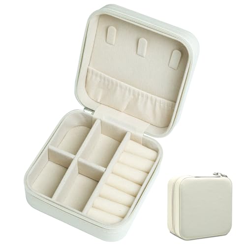 Gabrella Schmuckkästchen Organizer, tragbare Mini-Schmuckschatulle, Reise-Leder, kleiner Schmuckaufbewahrungshalter für Mädchen, Damen, Ohrringe, Halskette, Ringe Gabrella Schmuckkästchen Organizer, tragbare Mini-Schmuckschatulle, Reise-Leder, kleiner Schmuckaufbewahrungshalter für Mädchen, Damen, Ohrringe, Halskette, Ringe von Gabrella