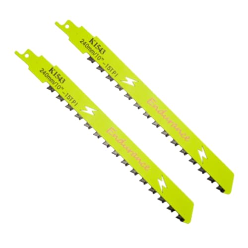 2 Stück Sägeblatt, Säbelsäge zum Schneiden von Ziegeln, Zellbeton / Porenbeton, Zement-Verbundplatten, Hartmetallverzahnung + Wolframcarbid, Staubreduzierung (gelb 240 mm) von Gachiwar