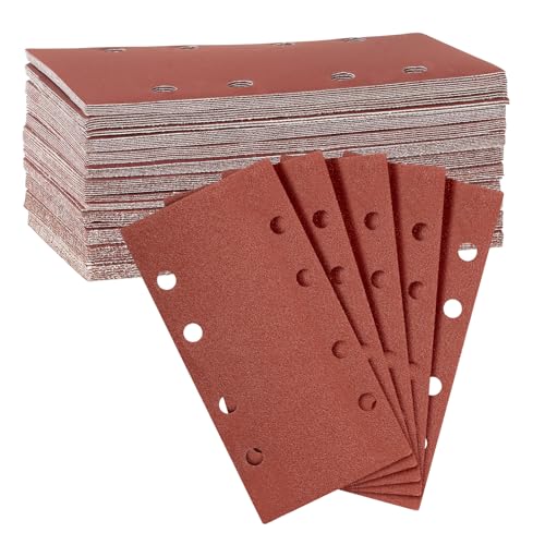 Gachiwar 84 Stück Schleifblätter, Schleifpapier für Elektroschleifer, Klett-Schleifpapier 93 x 230 mm, Schleifpads mit 8 Löchern, sortiert (40/60/80/100/120/150/180/240/320/400/600/800) von Gachiwar
