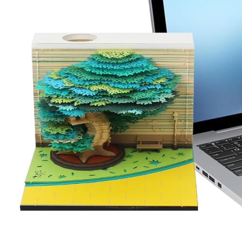 Gacqpli 3D Tischkalender 2026 - Baum 2026 Schreibtischkalender Abreiß-Notizblock | Bastelblock Tischdekoration Für Schule Büro Zuhause Studentenwohnheim Familien Jahreswechsel Feiern | von Gacqpli