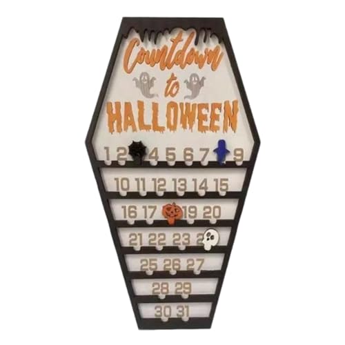Gacqpli Halloween Countdown Kalender - Festliche Tischdekoration,Holz Halloween Countdown Tischdekoration für Feiertagsvorbereitung Schlafzimmer Wohnzimmer Klassenzimmer von Gacqpli