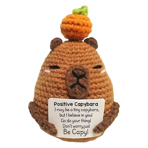 Gacqpli Positives Stricktier, Inspirierende Capybara-Häkeltiere, Lustige Capybara-Häkelgeschenke Mit Inspirierender Karte, Für Freunde, Partys, Weihnachtsdekoration Und Ermutigung von Gacqpli