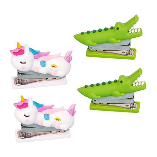 4Stücke Einhorn Hefter Tragbarer Mini Hefter für Büro Niedliches Cartoon Design Ergonomisch für Schule und Zuhause von Gadpiparty